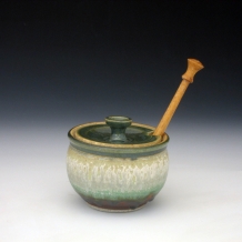 Ash Glaze Honey Pot